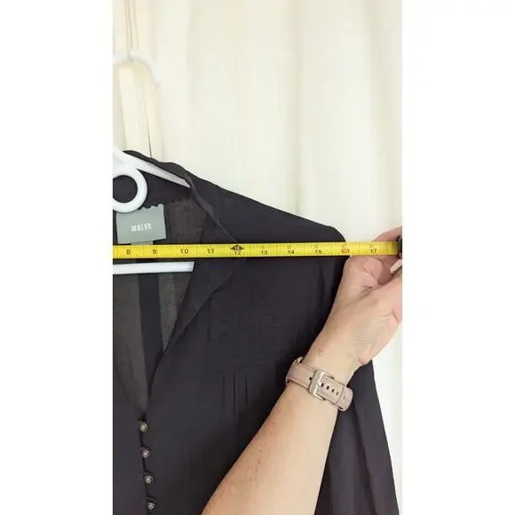 Anthropologie Maeve Ceycan Tunic M Retails $150 Black Flowy Goth Boho - Picture 7 of 11